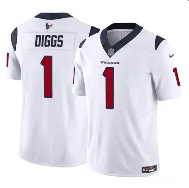 Youth Houston Texans #1 Stefon Diggs White 2024 F.U.S.E Vapor Untouchable Limited Stitched Jersey Dzhi->youth nfl jersey->Youth Jersey